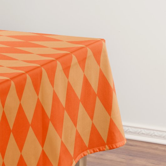Light and Dark Orange Harlequin Diamonds Checkers  テーブルクロス