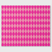 Light and Dark Pink Harlequin Diamonds Checkers  ラッピングペーパー (フラット)