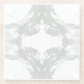 Light and Darkness Abstract Black White Fluid Art ガラスコースター (裏面)