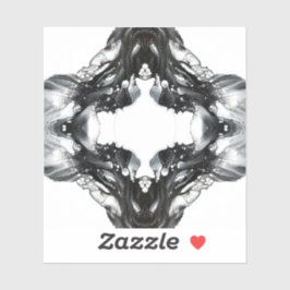 Light and Darkness Abstract Black White Fluid Art シール