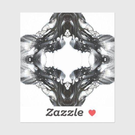 Light and Darkness Abstract Black White Fluid Art シール (シート)