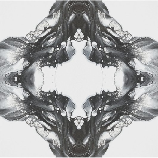 Light and Darkness Abstract Black White Fluid Art シール (正面)