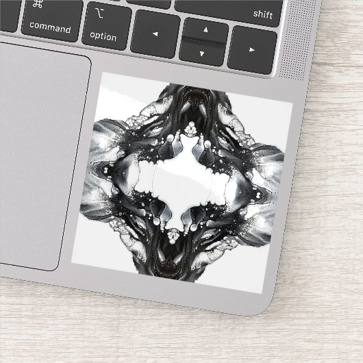 Light and Darkness Abstract Black White Fluid Art シール (詳細)