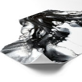 Light and Darkness Abstract Black White Fluid Art ポスター (角)