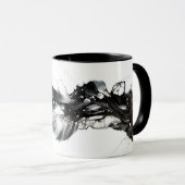 Light and Darkness Abstract Black White Fluid Art マグカップ (正面右)