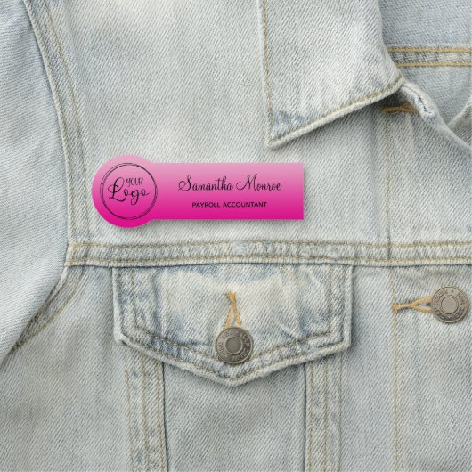 Light and Hot Pink Gradient Logo Name Title 名札 (インサイチュ)