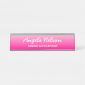 Light and Hot Pink Ombre デスクネームプレート (正面)