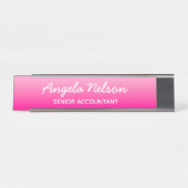 Light and Hot Pink Ombre デスクネームプレート (正面)