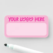 Light and Hot Pink One Line Business Logo 名札 (インサイチュ)