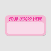 Light and Hot Pink One Line Business Logo 名札 (正面)