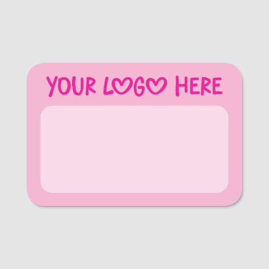 Light and Hot Pink One Line Business Logo 名札 (正面)