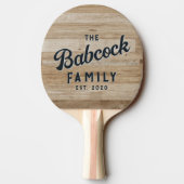 Light Ash Wood Retro Family Name & Year 卓球ラケット (裏面)