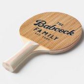 Light Bamboo Mat Retro Family Name & Year 卓球ラケット (正面アングル)