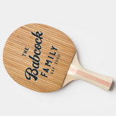 Light Bamboo Mat Retro Family Name & Year 卓球ラケット (横)