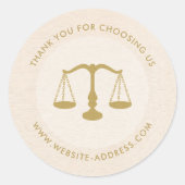 Light beig linen texture personalized text logo ラウンドシール (正面)