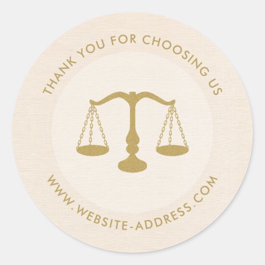 Light beig linen texture personalized text logo ラウンドシール (正面)