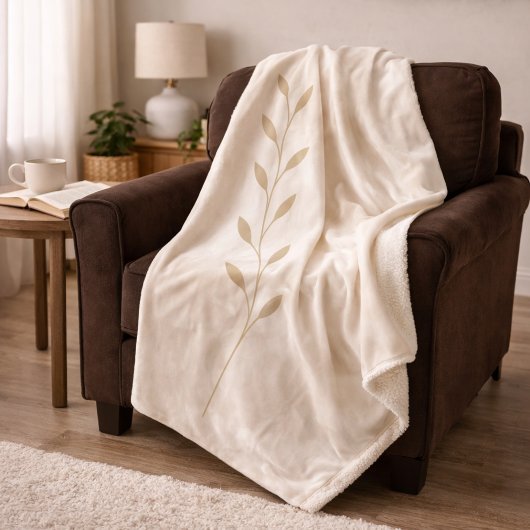 Light Beige Botanica Sherpa Blanket シェルパブランケット