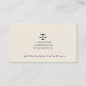 Light Beige Linen Black Justice Scale  名刺 (裏面)