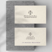 Light Beige Linen Black Justice Scale 名刺