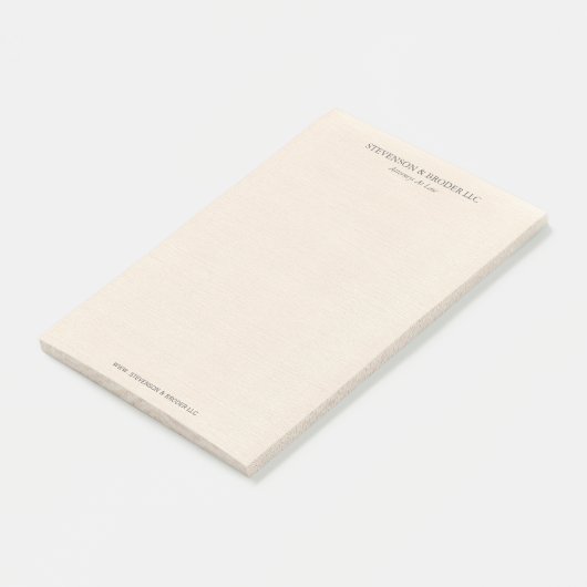 Light Beige Linen Texture Personalized ポストイット (アングル)