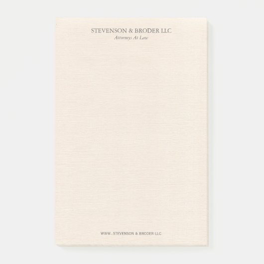 Light Beige Linen Texture Personalized ポストイット (正面)