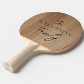 Light Birch Wood  Hand Written Family Name 卓球ラケット (正面アングル)