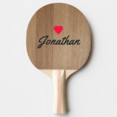 Light Birch Wood Vintage Heart Signature 卓球ラケット (正面)