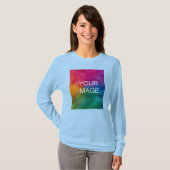 Light Blue写真をWomens Online Shopにアップロード Tシャツ (正面フル)