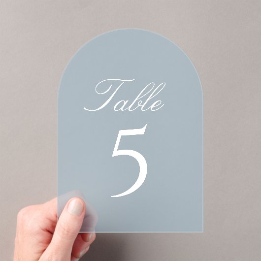 Light Blue Acrylic Wedding Table Number アクリル招待状 (インサイチュ (ポータブル))