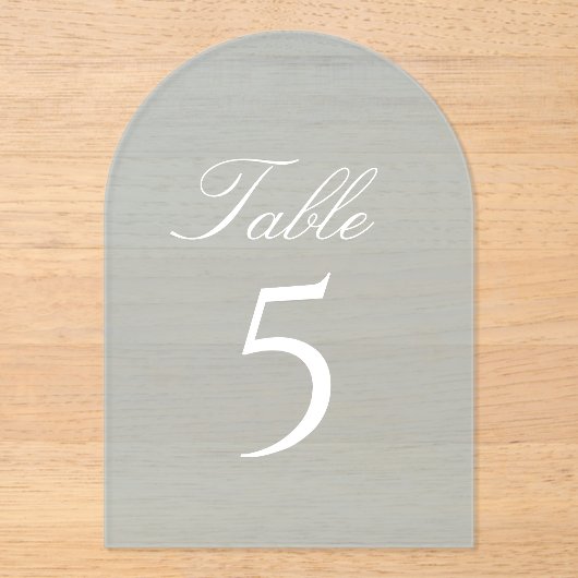 Light Blue Acrylic Wedding Table Number アクリル招待状 (正面)