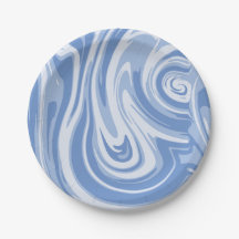 Light Blue and Cream Marble Swirl