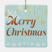 Light blue and Gold Merry Christmas  セラミックオーナメント (裏面)