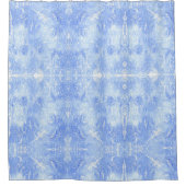 Light Blue and White Abstract Shower Curtains シャワーカーテン (正面)