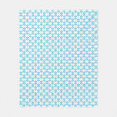 Light Blue and White Jigsaw Puzzle Piece Pattern フリースブランケット (正面)