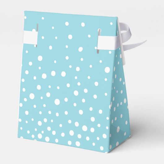 Light blue and white polka dot pattern wedding fav フェイバーボックス (裏面サイド)