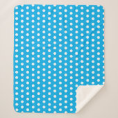 Light Blue and White Polka Dots  シェルパブランケット (正面)