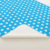 Light Blue and White Polka Dots  シェルパブランケット (3/4)