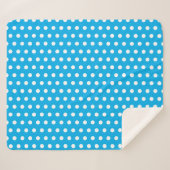 Light Blue and White Polka Dots  シェルパブランケット (正面(横))