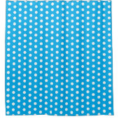 Light Blue and White Polka Dots  シャワーカーテン (正面)