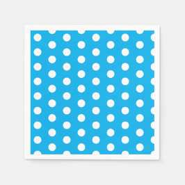 Light Blue and White Polka Dots  スタンダードカクテルナプキン