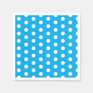 Light Blue and White Polka Dots  スタンダードカクテルナプキン