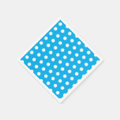 Light Blue and White Polka Dots  スタンダードカクテルナプキン (角)