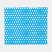 Light Blue and White Polka Dots  フリースブランケット (正面(横))