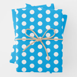 Light Blue and White Polka Dots  ラッピングペーパーシート