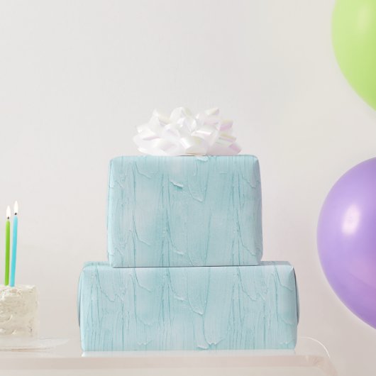 Light Blue Aqua Frosting Birthday ラッピングペーパー (パーティーギフト)