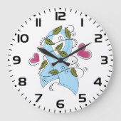 Light Blue Awareness Ribbon Support and Hope ラージ壁時計 (正面)