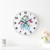 Light Blue Awareness Ribbon Support and Hope ラージ壁時計