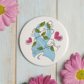 Light Blue Awareness Ribbon Support and Hope 缶バッジ