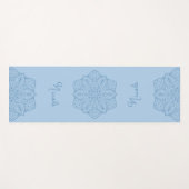 Light Blue Beautiful Mandala With Custom Name ヨガマット (正面(横))