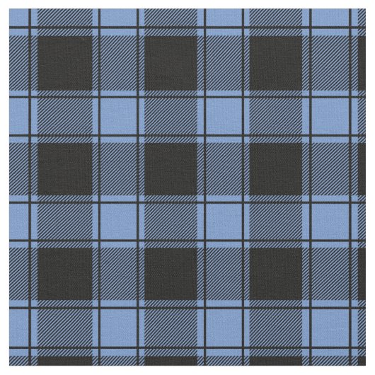 Light Blue & Black Buffalo Plaid ファブリック (クローズアップ)